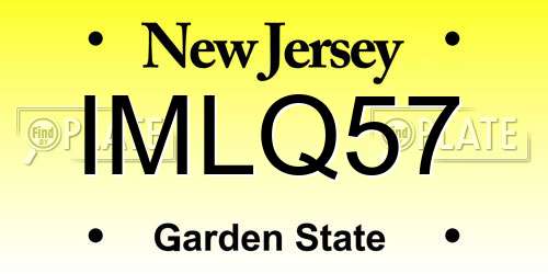 IMLQ57 New Jersey License Plate