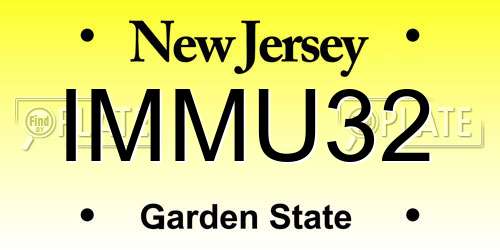 IMMU32 New Jersey License Plate