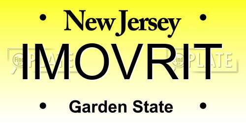 IMOVRIT New Jersey License Plate