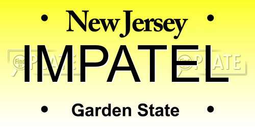IMPATEL New Jersey License Plate