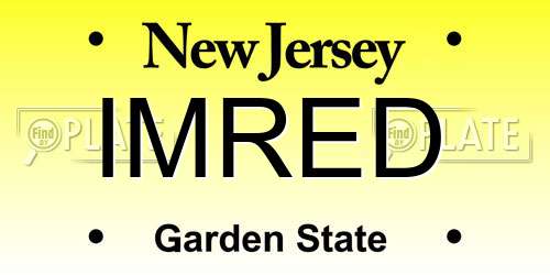 IMRED New Jersey License Plate