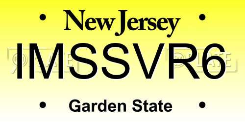 IMSSVR6 New Jersey License Plate