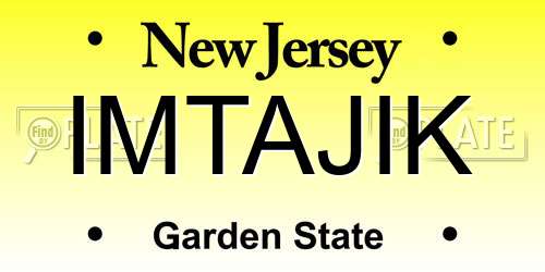 IMTAJIK New Jersey License Plate