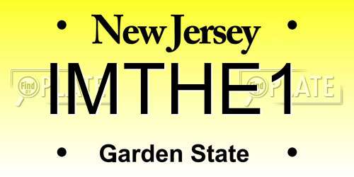 IMTHE1 New Jersey License Plate