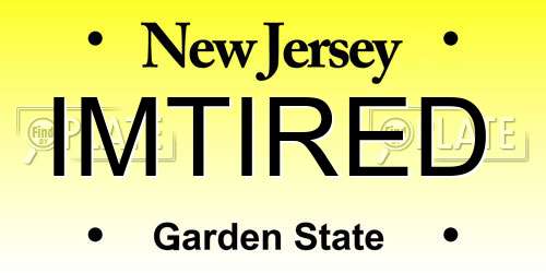 IMTIRED New Jersey License Plate