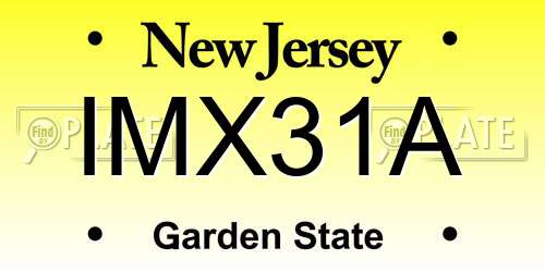 IMX31A New Jersey License Plate
