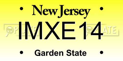 IMXE14 New Jersey License Plate