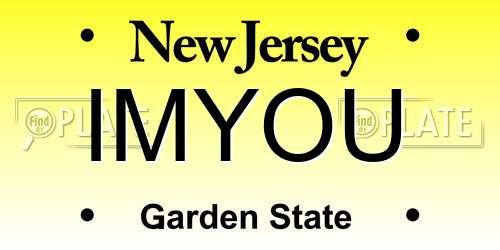 IMYOU New Jersey License Plate