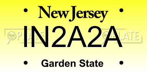 IN2A2A New Jersey License Plate