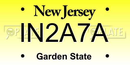 IN2A7A New Jersey License Plate