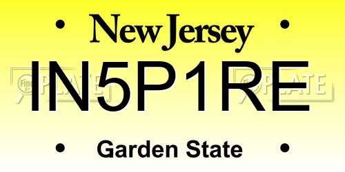 IN5P1RE New Jersey License Plate