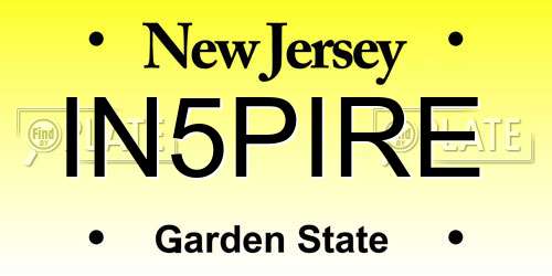 IN5PIRE New Jersey License Plate