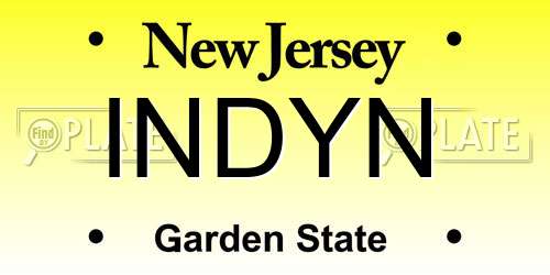 INDYN New Jersey License Plate