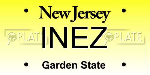 INEZ New Jersey License Plate