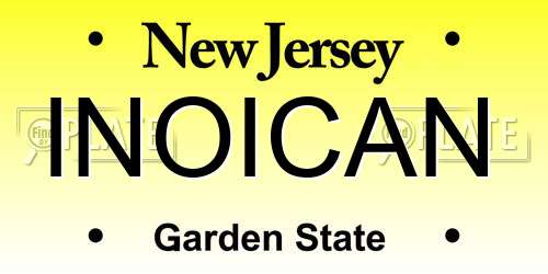 INOICAN New Jersey License Plate