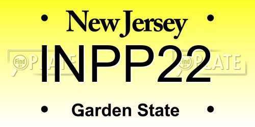 INPP22 New Jersey License Plate