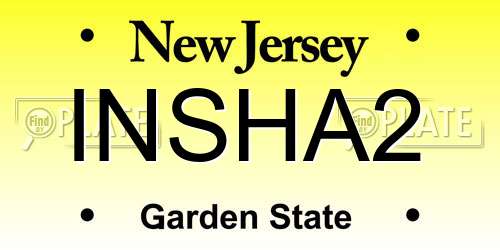 INSHA2 New Jersey License Plate