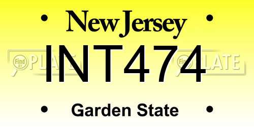INT474 New Jersey License Plate