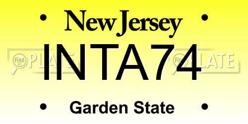 INTA74 New Jersey License Plate