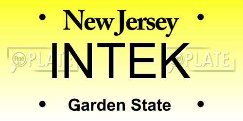 INTEK New Jersey License Plate