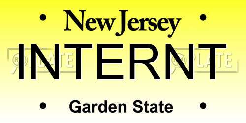 INTERNT New Jersey License Plate