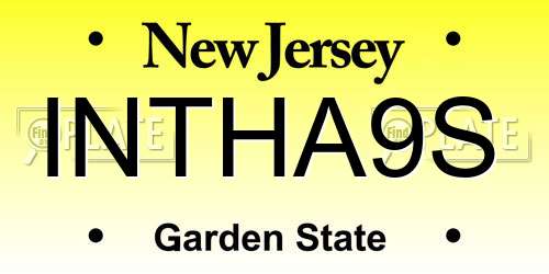 INTHA9S New Jersey License Plate