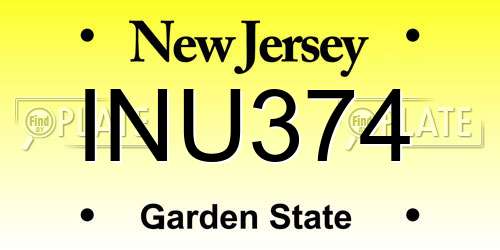 INU374 New Jersey License Plate