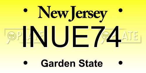 INUE74 New Jersey License Plate
