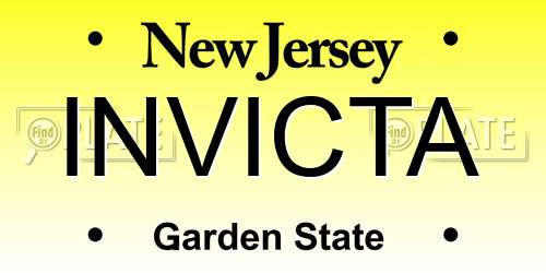 INVICTA New Jersey License Plate