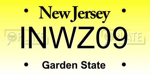 INWZ09 New Jersey License Plate