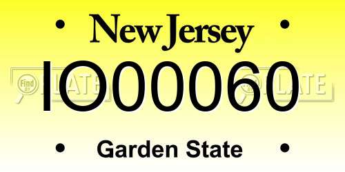 IO00060 New Jersey License Plate