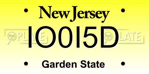IO0I5D New Jersey License Plate