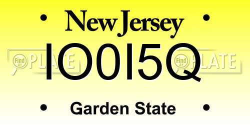IO0I5Q New Jersey License Plate