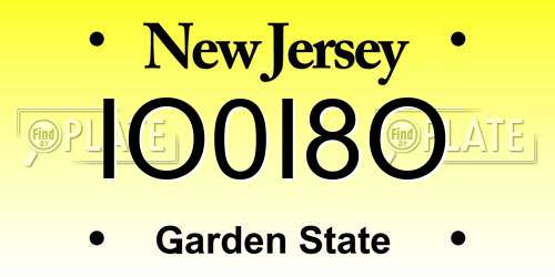 IO0I8O New Jersey License Plate
