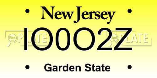 IO0O2Z New Jersey License Plate