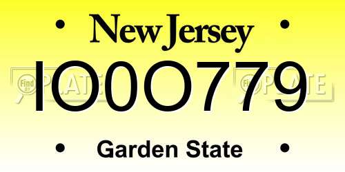 IO0O779 New Jersey License Plate