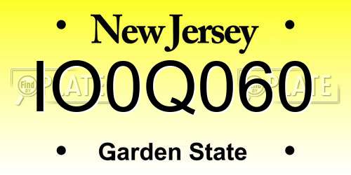 IO0Q060 New Jersey License Plate