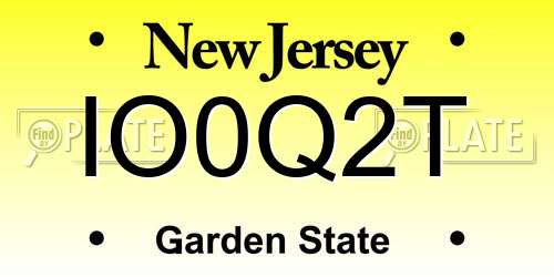 IO0Q2T New Jersey License Plate