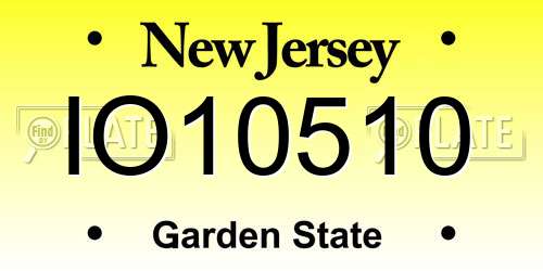 IO10510 New Jersey License Plate