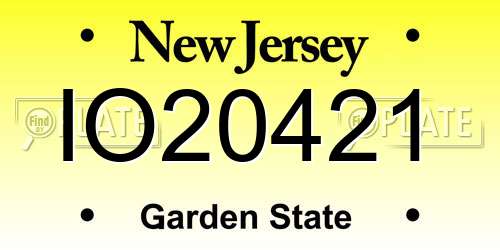 IO20421 New Jersey License Plate