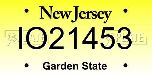 IO21453 New Jersey License Plate