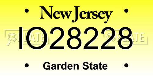 IO28228 New Jersey License Plate