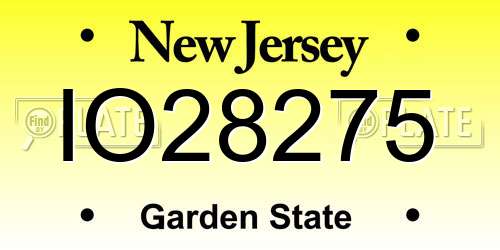 IO28275 New Jersey License Plate