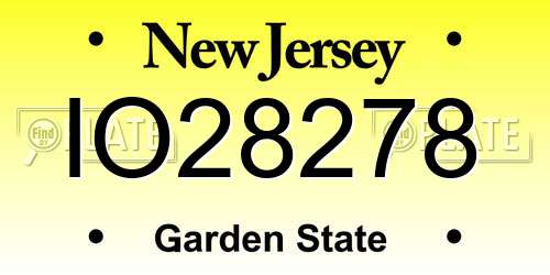 IO28278 New Jersey License Plate