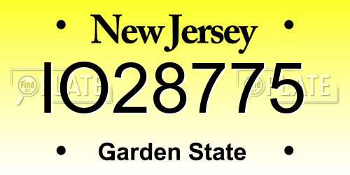 IO28775 New Jersey License Plate