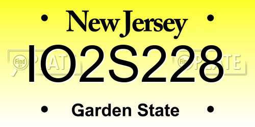 IO2S228 New Jersey License Plate