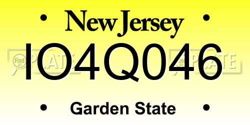 IO4Q046 New Jersey License Plate