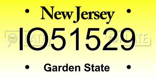 IO51529 New Jersey License Plate