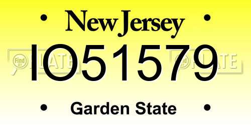 IO51579 New Jersey License Plate