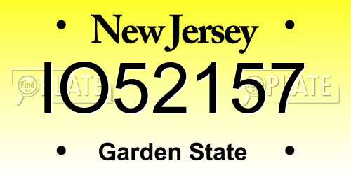 IO52157 New Jersey License Plate